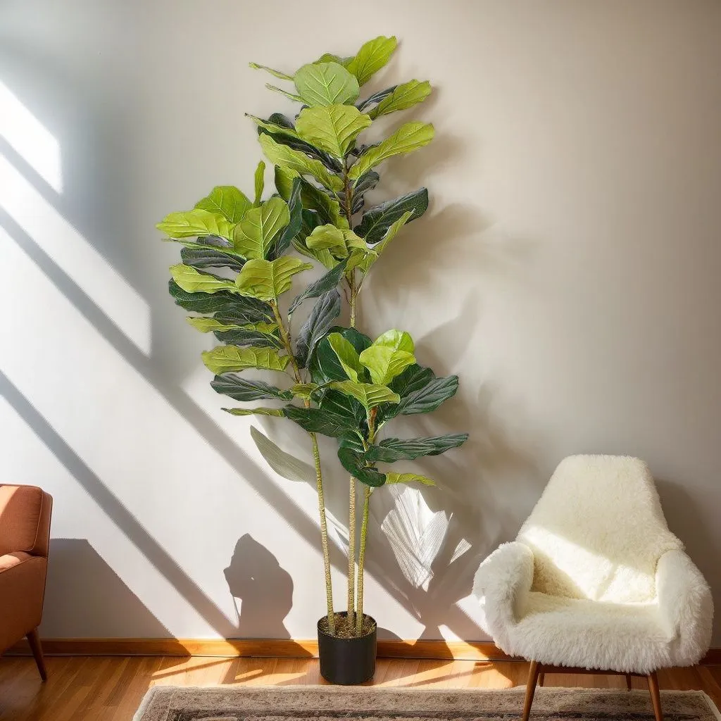 Lyrata Fiddle Fiddle Leaf Potted Potted (หลายขนาด)
