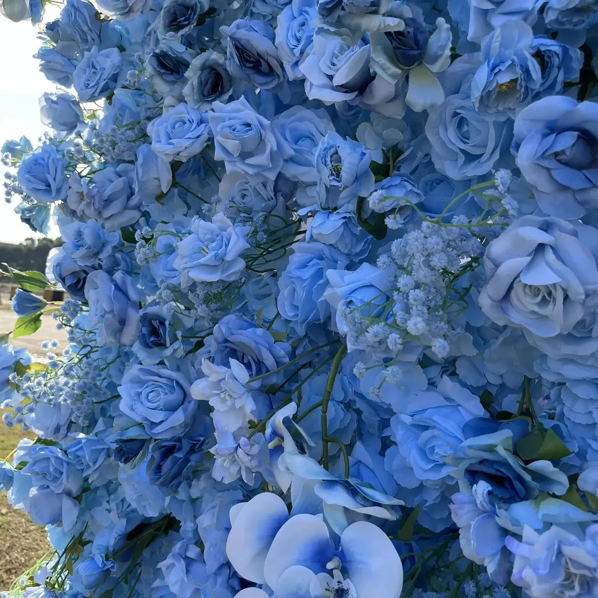 Ybliouke Flower Wall Wall Fabring Rolling Up Curtain Floral Backdrop งานแต่งงานข้อเสนองานแต่งงาน