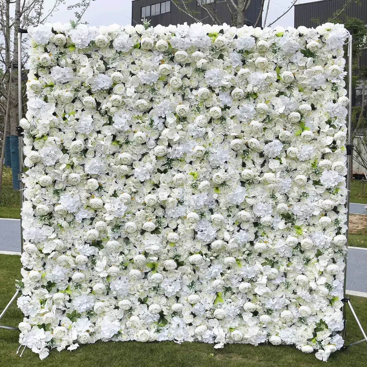 Ybliouke Flower Wall Wall Fabring Rolling Up Curtain Floral Backdrop งานแต่งงานข้อเสนองานแต่งงาน