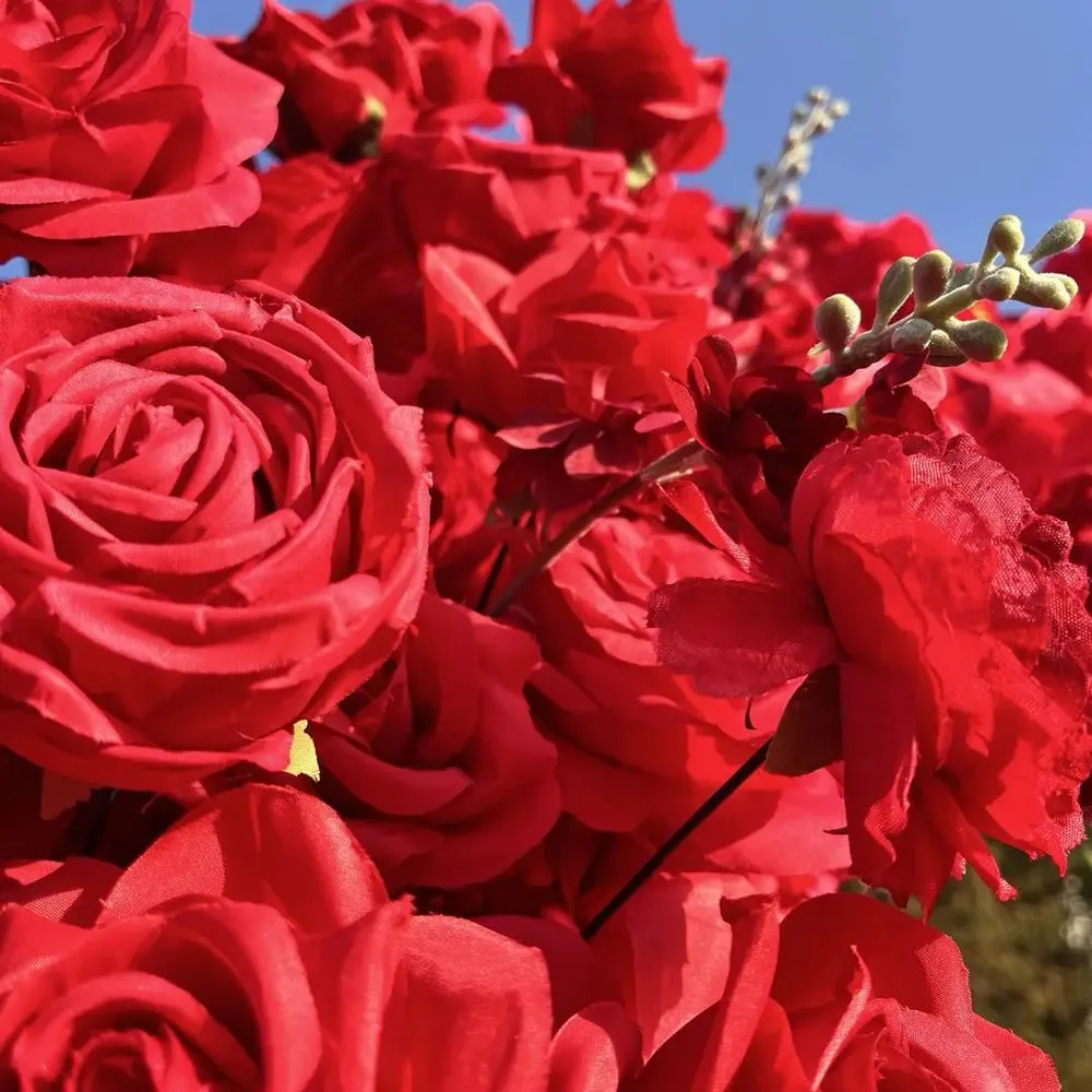 Ybliouke Flower Wall Wall Fabring Rolling Up Curtain Floral Backdrop งานแต่งงานข้อเสนองานแต่งงาน