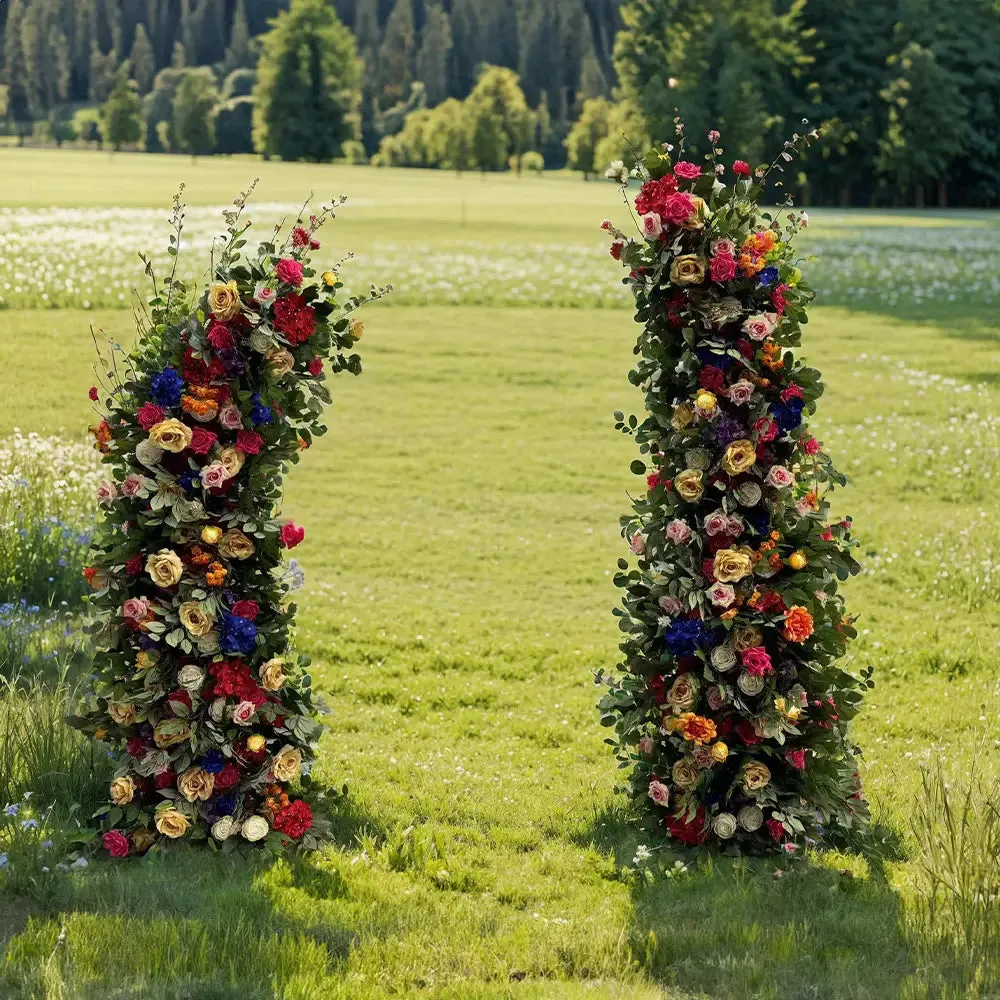 Flower Arch Floral Pillars สำหรับการตกแต่งปาร์ตี้รวมถึงเฟรม