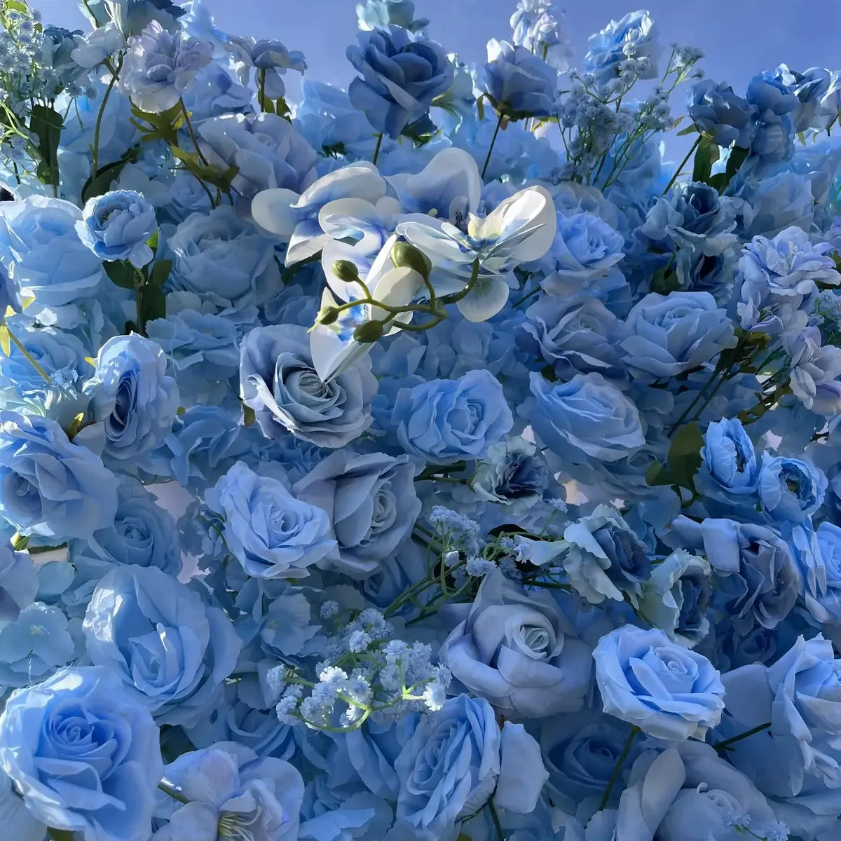 Ybliouke Flower Wall Wall Fabring Rolling Up Curtain Floral Backdrop งานแต่งงานข้อเสนองานแต่งงาน