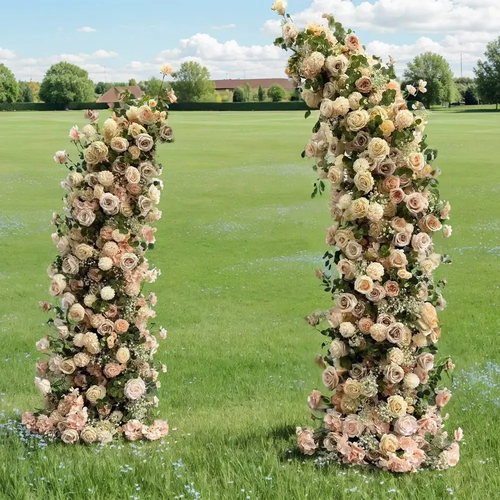 Flower Arch Floral Pillars สำหรับการตกแต่งปาร์ตี้รวมถึงเฟรม