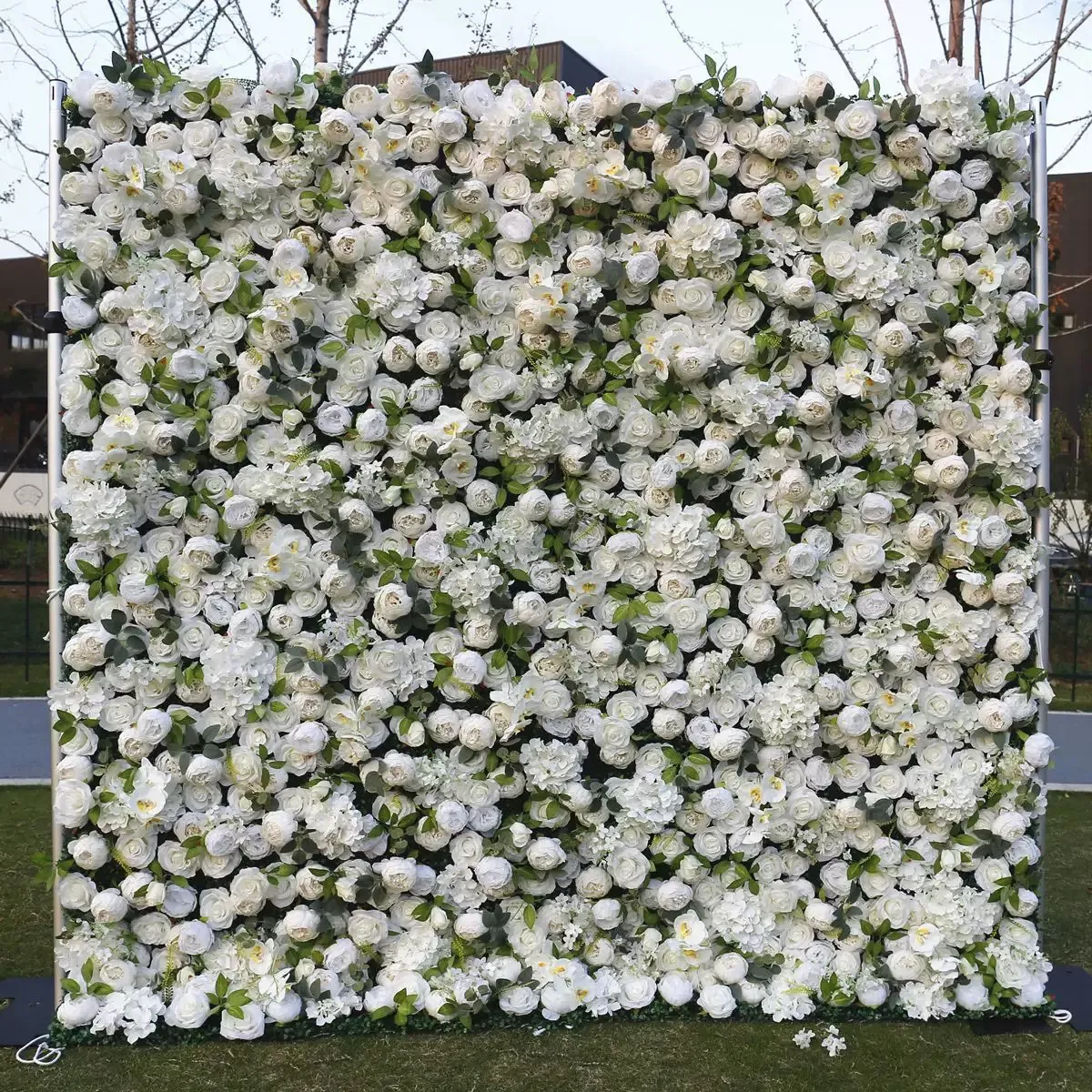 Ybliouke Flower Wall Wall Fabring Rolling Up Curtain Floral Backdrop งานแต่งงานข้อเสนองานแต่งงาน