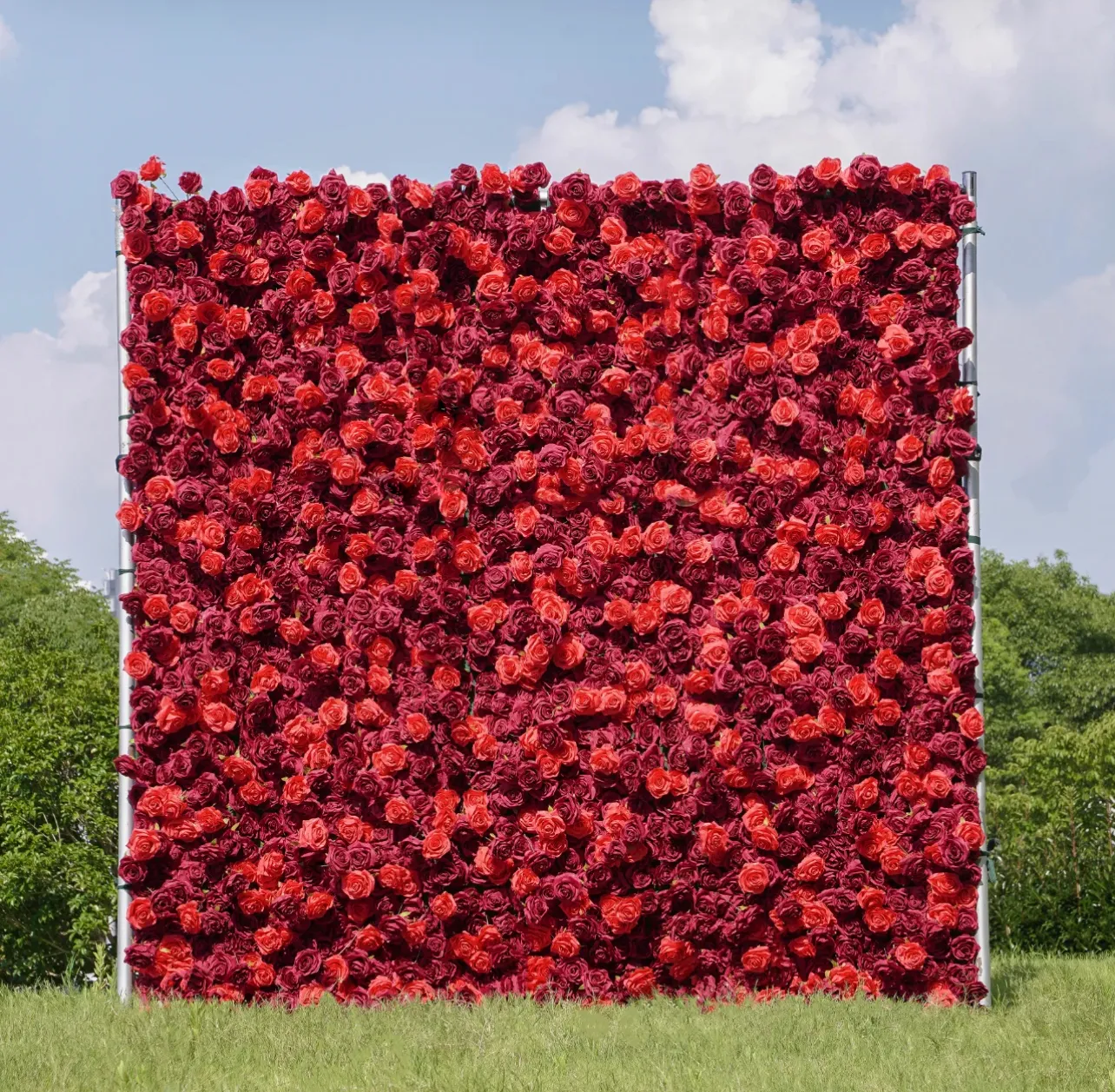 Ybliouke Flower Wall Wall Fabring Rolling Up Curtain Floral Backdrop งานแต่งงานข้อเสนองานแต่งงาน