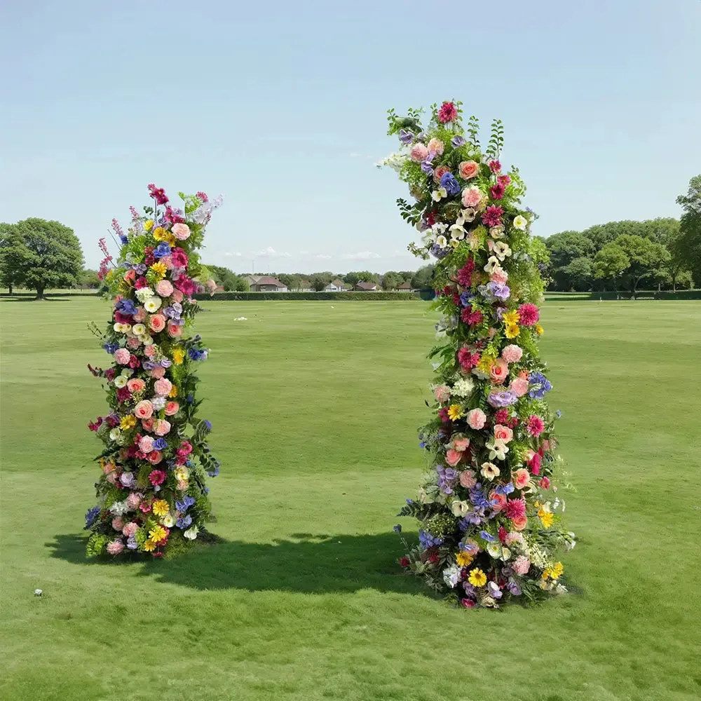 Flower Arch Floral Pillars สำหรับการตกแต่งปาร์ตี้รวมถึงเฟรม
